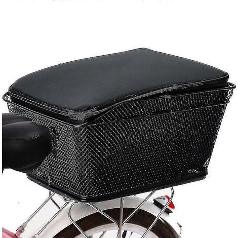 Large rear bicycle basket, model 2025, made of wire, with waterproof and rainproof cover. - AquaForge (1/4)