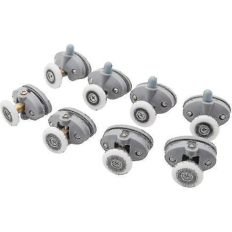 Ruedas giratorias de nailon con polea de resorte simple para puertas correderas de cuartos de ducha (1/3)