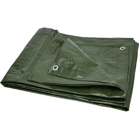1 Bâche Imperméable 3x4 m, Polypropylène Tissé 80 g/m², Œillets Métalliques, Anti-UV, Pour Jardin, Camping, Chantier