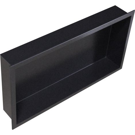 BERNSTEIN - Hornacina de ducha, estante empotrado ducha acero inoxidable - 60x30x10cm - BS603010 Negro Negro