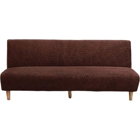 Click-Clack Sofabezug – Wasserdichter Jacquard – Universelle Passform ohne Armlehnen – 160 bis 190 cm – Braun (1/5)