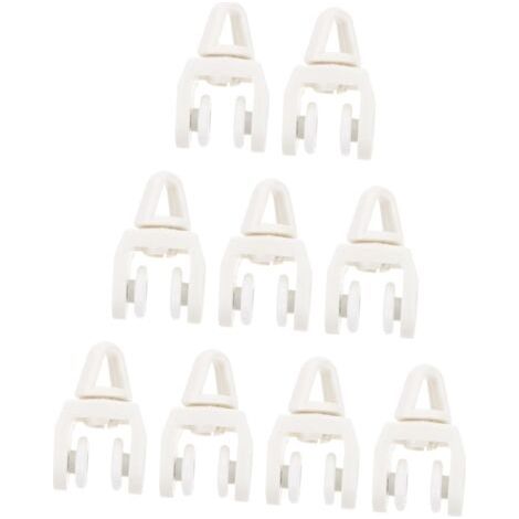 Poulies Silencieuses pour Rails de Rideaux Coulissants 50 Pièces, Rouleaux Plastiques Polyvalents, Système de Roulement Lisse, Accessoires pour Rideaux, Voilages et Cantonnières (1/5)