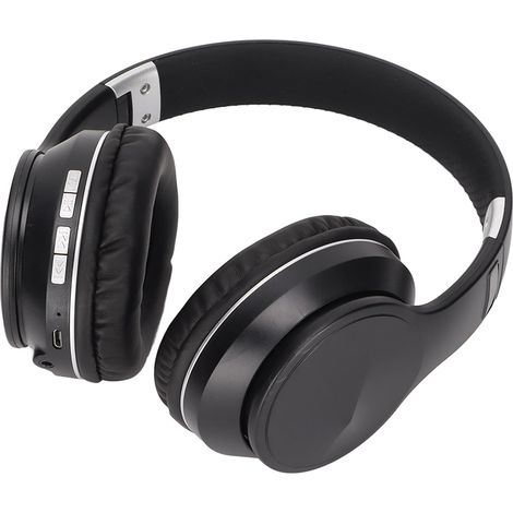 Écouteurs Supra-Auriculaires sans Fil Bluetooth 5.0 Casque Pliable avec Pilote de 40 Mm pour Les Jeux Sportifs, la Course à Pied (Argent Peint en Noir) (1/5)
