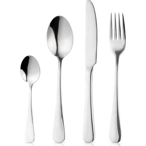 Set di posate in acciaio per 4 persone, 16 pezzi. (1/5)