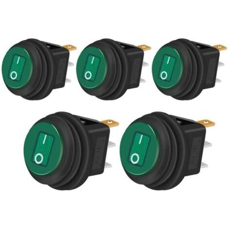 5 pièces Interrupteur à Bascule Étanche 12V 20A ON/OFF 3 broches 2 positions Commutateur à bascule Indicateur LED pour Voiture Camion Bateau Appareils électroménagers (1/5)