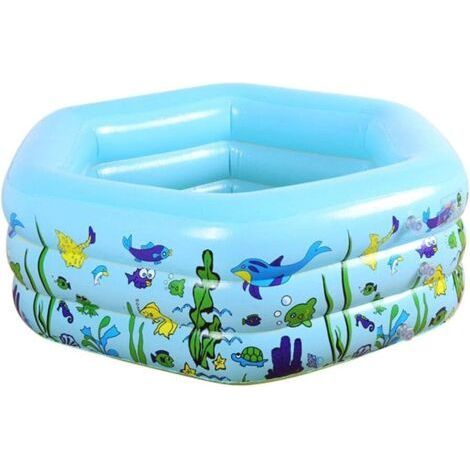 Aufblasbares Schwimmbecken, sechseckig, für Kinder, große Familien, extra große Badewanne für Babys, für Erwachsene, Kinder, Garten- und Planschbecken für Kinder. (1/5)