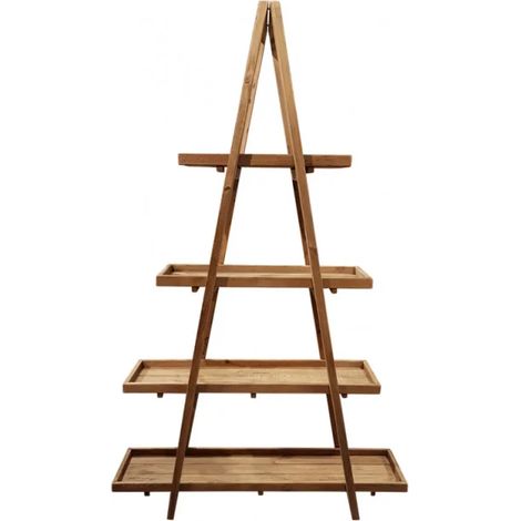Etagères pyramide bois 4 niveaux pin recyclé - CHALET (1/5)
