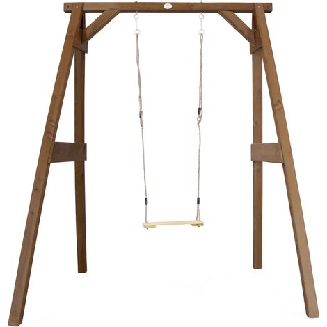 AXI – Balançoire en bois FSC 100% Hemlock – Siège en bois pour enfants – Construction robuste pour extérieur – Développe l'équilibre et la coordination