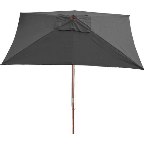 Décoshop26 – Parasol droit 2x3m hauteur réglable – Polyester 180g/m² – Mât en bois avec raccord métal – Protection anti-UV 50 – 40003818