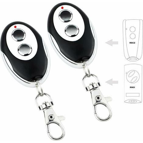 Télécommande universelle 433 MHz avec code tournant pour portes électriques et portails de garage – Compatible avec modèles RSC2, RSE2, RSZ1 – Lot de 2 télécommandes
