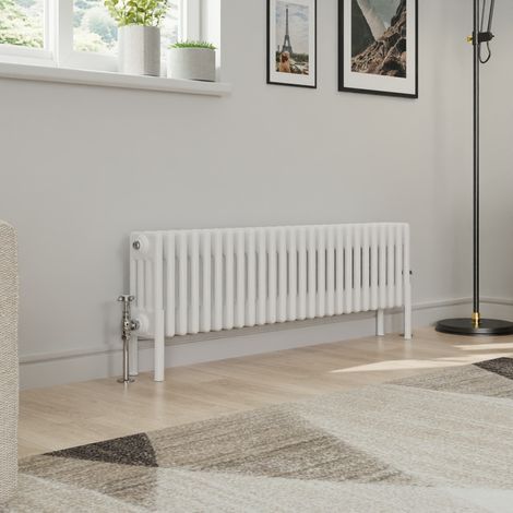 Warmehaus Traditional 4 Column White Radiator Cast Iron Style Radiators 300 x 1190mm