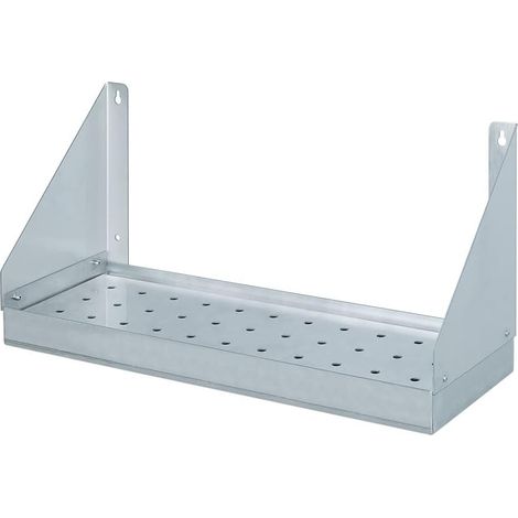 BRB Étagère murale en acier inoxydable (l x H x P) 600 x 250 x 200 mm avec fond de baignoire et égouttoir (1/3)