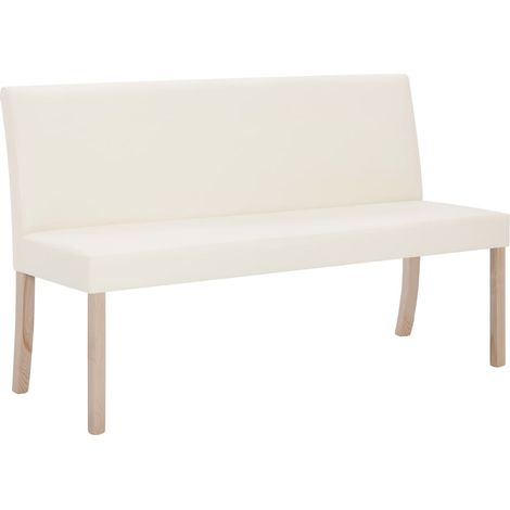 Maison Exclusive - Sitzbank 139,5 cm Cremeweiß Kunstleder