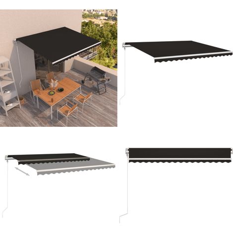 Auvent rétractable automatique 400x350 cm Anthracite - Auvent automatique - Auvent patio (1/5)