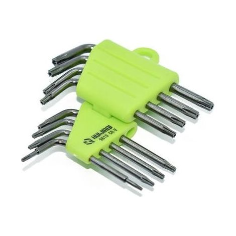 Clés Coudée, Kit de 8 Pièces Clés Allen, Tournevis Etoile T5 T6 T7 T8 T9 T10 T15 T20, Ensembles de Clés Outillage à Main Clés Hexagonales,argent,Fonepro (1/5)