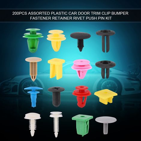 Kit de 200 attaches en plastique pour garniture de portière, pare-chocs, rivets et clips de fixation à pousser pour voiture (1/5)