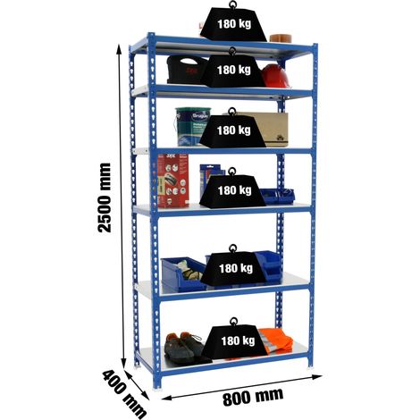 Simonrack Scaffale Robusto in Metallo Blu Galvanizzato 6 Livelli (1/3)