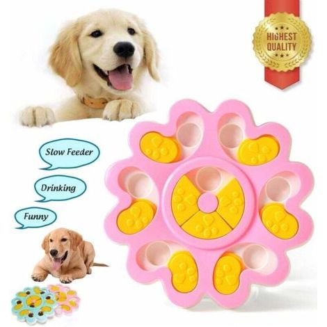QORVA-Gamelle pour chien puzzle, jouet mangeoire puzzle pour chien, jouet distributeur de friandises pour chien, jouet puzzle pour chien (rose), Fei Yu