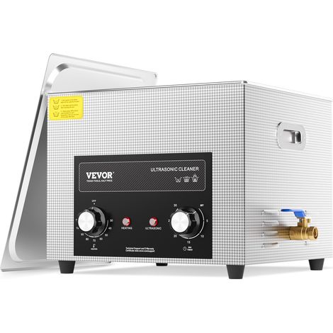 Nettoyeur à Ultrasons Numérique 15 L, Bac Ultrasons avec Minuterie, Chauffage et Panier, Appareil de Nettoyage Ultrasonique Professionnel 360 W, pour Bijoux Lunettes Montres, Labo Clinique (1/5)