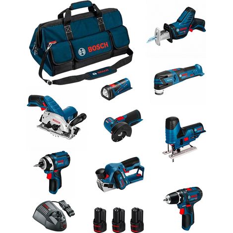 BOSCH Kit BMKB9-28DD3 (GSR12V-15+GDR12V-105+GKS12V-26+GWS12V-76+GST12V-70+GOP12V-28+GSA12V-14+GLI12V-80+GHO12V-20+3x2,0Ah) (1/5)