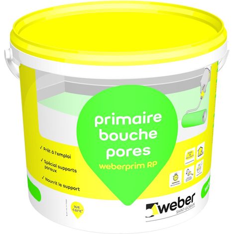 Weber Saint Gobain – Primaire d'adhérence pour murs 12 kg – Régule la porosité – Améliore l'adhérence des mortiers – S'applique sur chapes ciment et béton