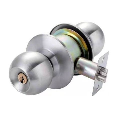BUNTHAUS Poignée De Porte, Ronde Bouton Serrure Verrouillage Porte, Verrouillage par clés, Taille du loquet 70mm (1/4)
