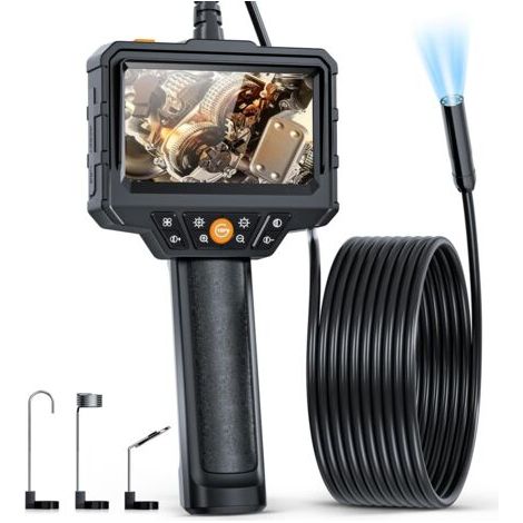 Caméra d'inspection étanche IP67 5m – Écran IPS 4,3 pouces – 8 lumières LED – Pour tuyaux et zones difficiles d'accès (1/5)