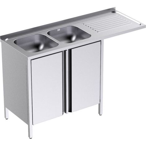 Plonge avec Bâti 2 Portes et Espace pour Lave-Verres 1350x500 mm - Distform (1/2)