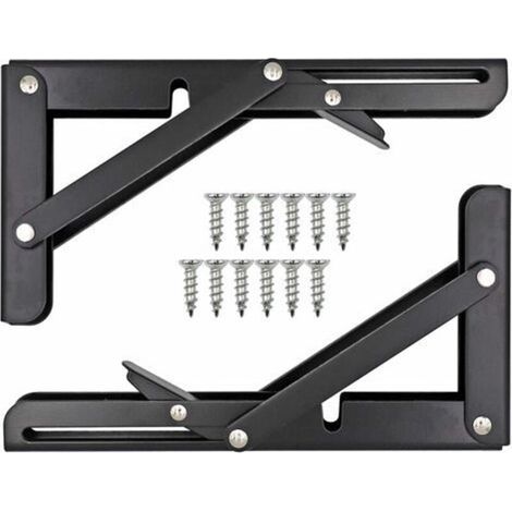 Neige-Equerre Pliable Etagere,Tablette Murale Rabattable,Equerre Pliable Charge Lourde Consoles et Taquets pour éTagèRes Utilisé Pour éTabli, éTagèRe,8 Pouces (1/4)