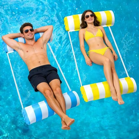 Bouee Piscine Adulte, 2 Pièces Matelas Piscine Gonflable (1/5)
