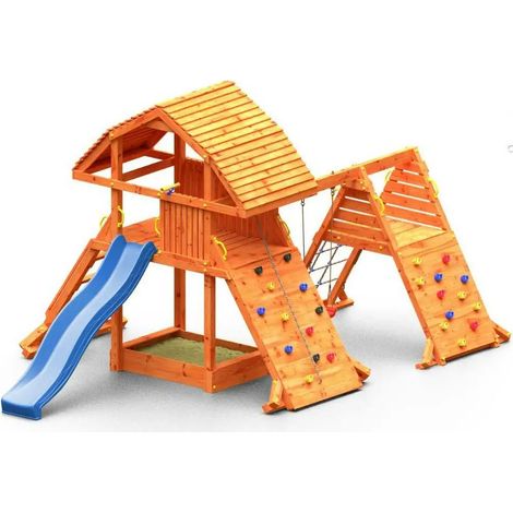 Casetta in legno per bambini con scivolo Fungoo GIANT SPIDER RED (1/5)