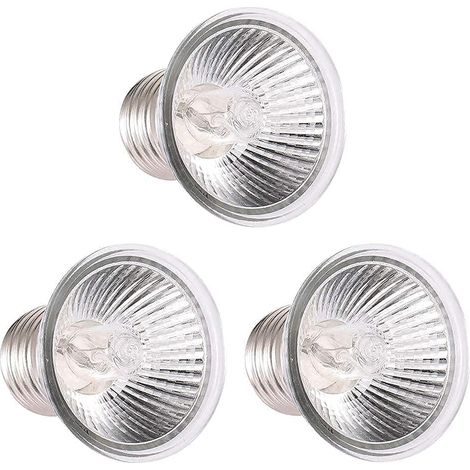 Lampe Chauffante UVA UVB - 25 W - Pour Reptiles Tortues Lézards Amphibiens - Base E27 - Lot De 3 (1/5)