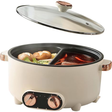 Hot Pot Électrique Marmite, 5.5L HotPot, 1600W Multifonctionnelle Antiadhésive avec Chauffage Rapide (1/5)