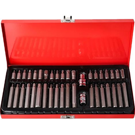 Juego de llaves de vaso para destornilladores, 40 piezas, compatibles con hexágonos y Torx, 40 piezas (1/2)