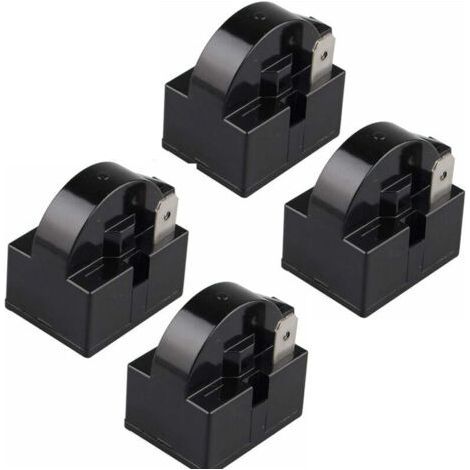 Lot de 4 relais de démarrage PTC 15 Ohm 220 V à une broche PTC pour réfrigérateur congélateur et compresseur Noir（1 pied） (1/4)