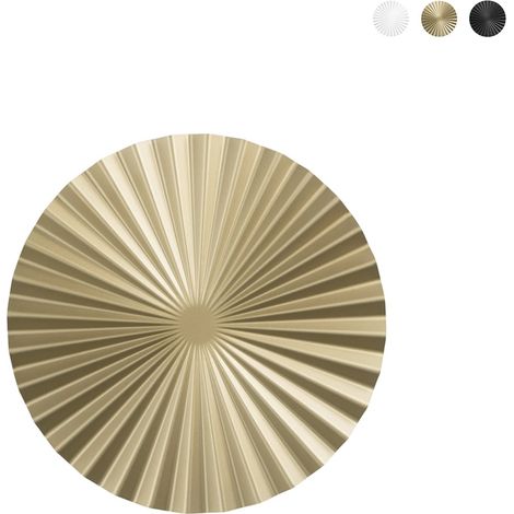 Runde LED-Wandleuchte aus plissiertem Metall im Vintage-Stil Anadara - Gold