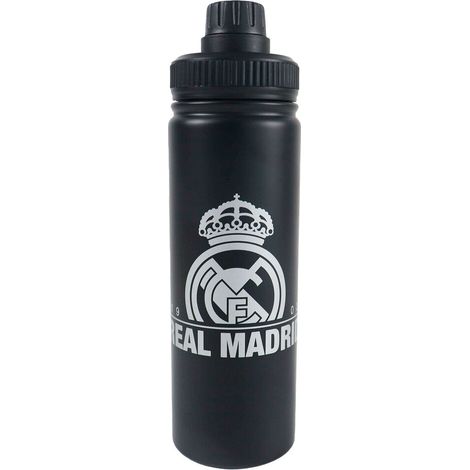 CYPBRANDS- Real Madrid, Botella, Botella de Agua, Bidón, Cantimplora, Color Negro, Producto Oficial