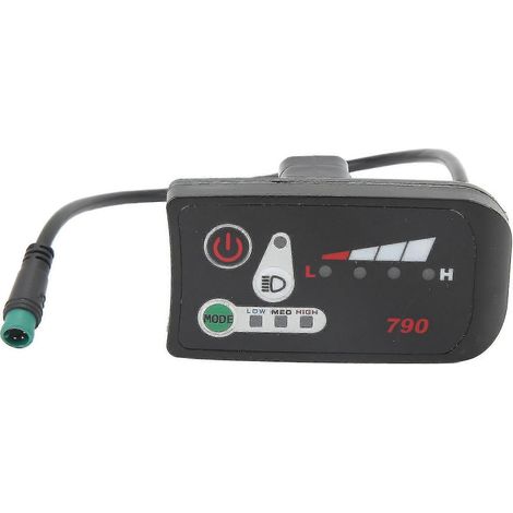 LED-Leistungsanzeige für E-Bikes, Modifikationsanzeige für E-Bikes mit wasserdichtem 5-poligem Stecker (36 V) für 22,2-mm-Lenker. (1/5)