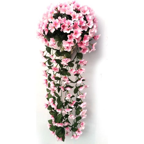 Panier suspendu de glycine artificielle, violette artificielle, décoration murale pour mariage ou maison (1/2)