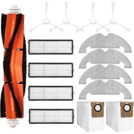 Zubehörset für den Dreame D10 Plus RLS3D Staubsauger – 1 Hauptbürste, 4 Seitenbürsten, 4 HEPA-Filter, 4 Reinigungstücher, 2 Beutel (1/2)