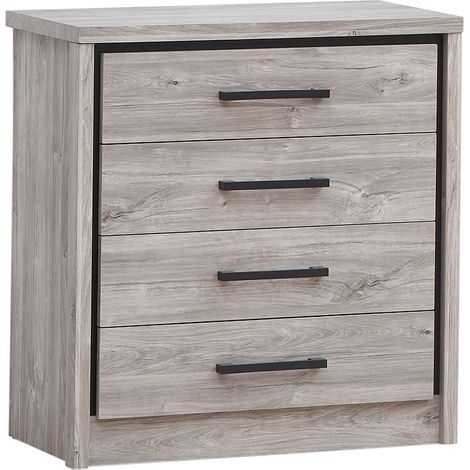 Commode contemporaine 80 cm chêne gris Oliviera