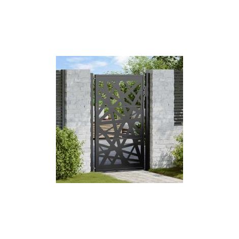Portail de jardin noir 105x155 acier conception de lumière (1/5)