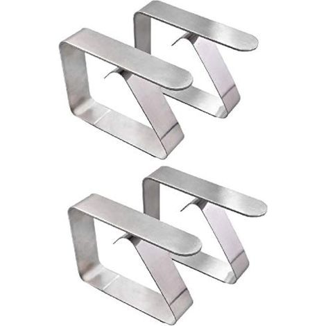 Set mit 4 verstärkten Textilbefestigungen aus Edelstahl, große Ausführung, silberfarben (1/5)