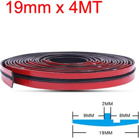 Guarnizione in gomma adesiva parabrezza auto per isolamento termico e acustico Modello - 19mm x 4M