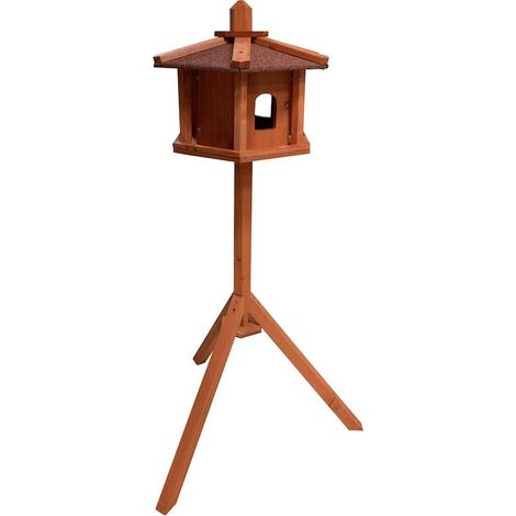 Abri kiosque avec mangeoire sur pied pour oiseaux sauvages - Hauteur de 110 cm (1/4)