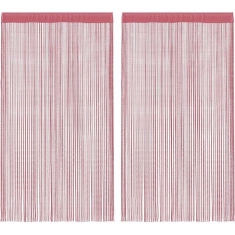 Rideaux roses à perles en deux parties, 100 x 250 cm (1/5)