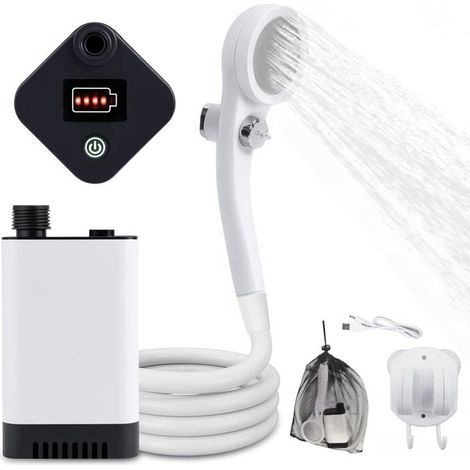 BelleRise - Douche de camping portable améliorée, douche électrique pour le camping, pompe de douche électrique pour la toilette en extérieur (1/5)