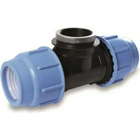 Raccordo a T in PE con filettatura 50-5/4\' F-50 BLUE SEAL PN16