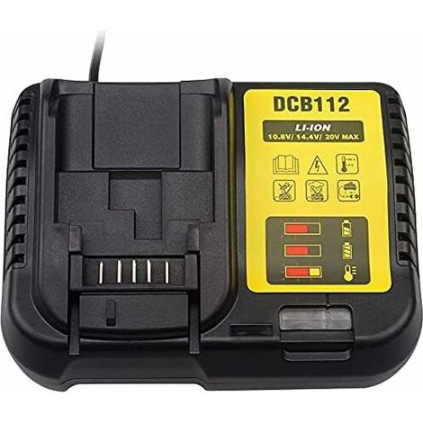 Chargeur DCB112 pour Dewalt Batterie Lithium 10,8V / 14,4V / 18V