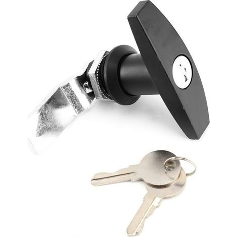 Rear-fixing locking garage door tool kit with keys for trailer caravan canopy (black) (1/5)